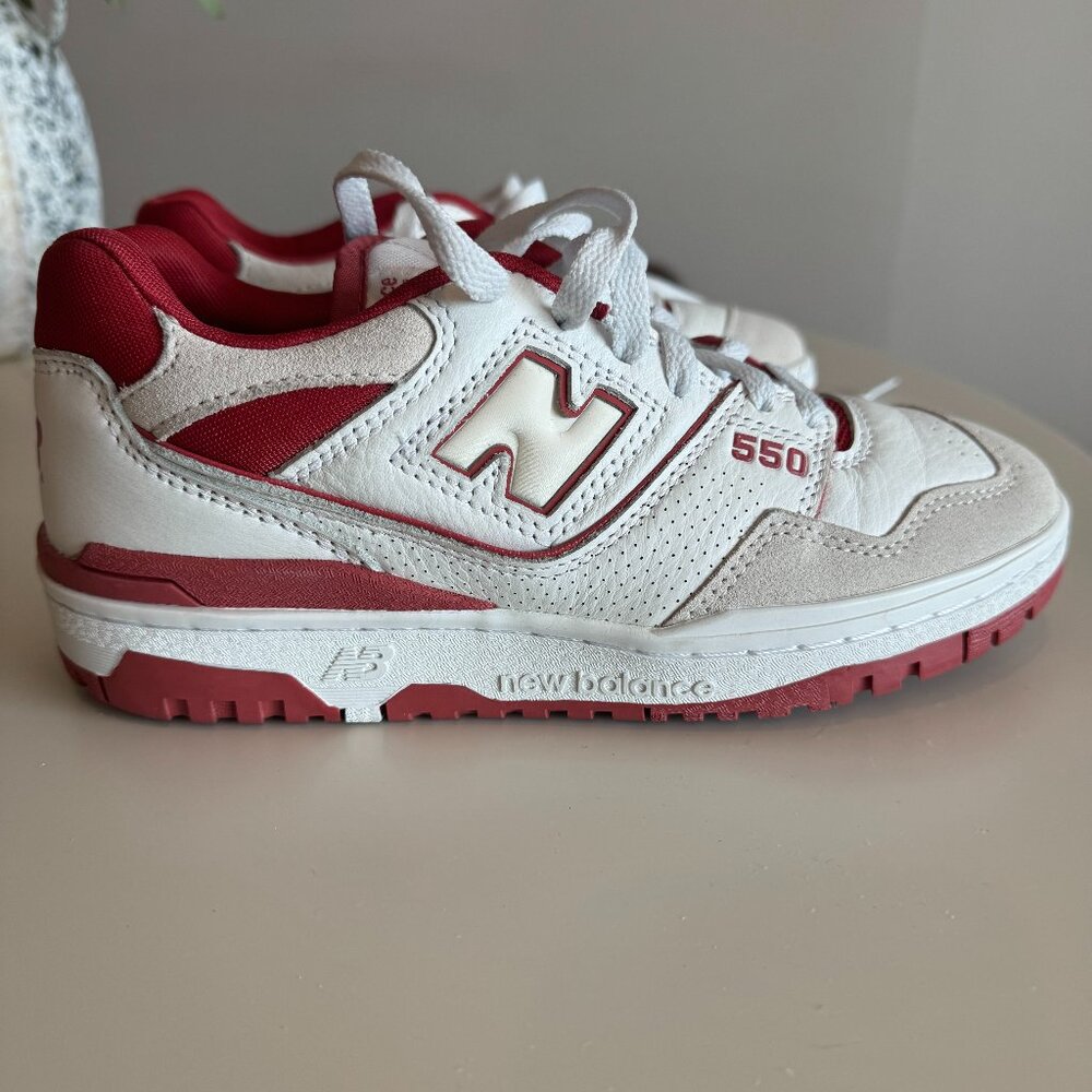 New Balance 550 suede and leather trainers